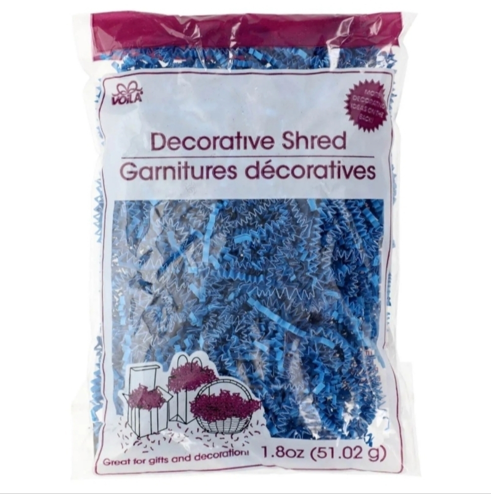 Voila Royal Blue Decorative Shredded Paper, 1.8 oz. Bag